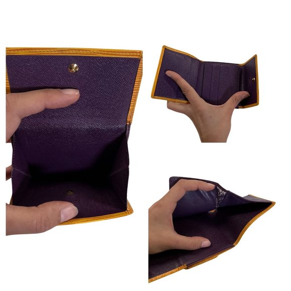 Authentic Louis Vuitton Wallet Porte Monet Yellow Epi LV Vintage - Picture 7 of 12